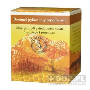 Bonimel, miód z dodatkiem pyłku pszczelego propolis, 250 g