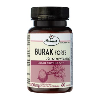 Burak Forte z żelazem i witaminą C, tabletki, 60 szt.