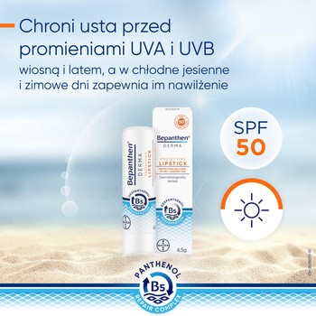 Bepanthen Derma Lipstick, pomadka do ust SPF50, 4,5 g