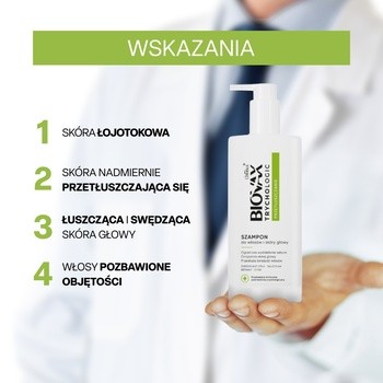 Biovax Trychologic Przetłuszczanie, szampon do włosów i skóry głowy, 200 ml