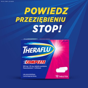 Theraflu Complete, 500 mg + 65 mg, tabletki powlekane, 12 szt.