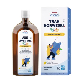 Osavi Tran norweski Kids 500 mg Omega 3, cytrynowy, 500 ml