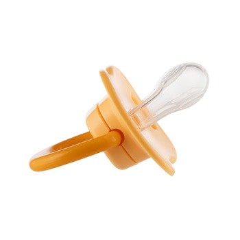 Canpol Babies, smoczek uspokajający, silikonowy symetryczny, 0-6 m, BabiesBoo pomarańczowy, 1 szt.