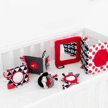 Canpol Babies Sensory Toys, pluszowa kontrastowa książeczka edukacyjna, 1 szt.