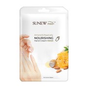 Sunew Med+, odżywcza maska do dłoni z rękawiczkami, słodki migdał i mleczko pszczele, 36 g