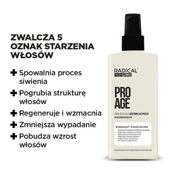 Farmona Radical Hair Clinic ProAge, odmładzająca odżywka w sprayu do włosów dojrzałych, 200 ml