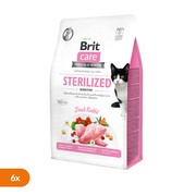 Zestaw 6 x Brit Care Cat Grain-Free Sterilized Sensitive, karma sucha dla kotów sterylizowanych o wrażliwym przewodzie pokarmowym, królik, 400 g