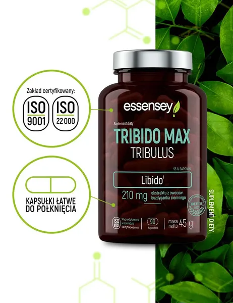 Трибулус Essensey Tribido Max, экстракт якорцев, 95% сапонинов, 90 капсул — фото 2