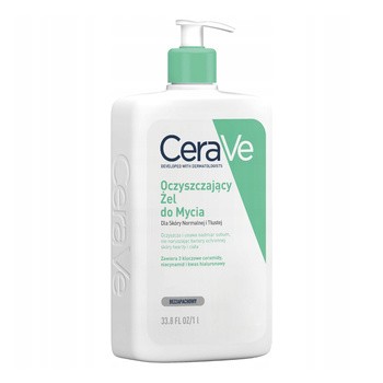 CeraVe, oczyszczający żel do mycia z ceramidami dla skóry normalnej i tłustej, 1000 ml