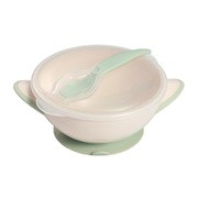 Babyono, miseczka z przyssawką i łyżeczką, kremowo-szałwiowa, 1 szt. https://azcdn.doz.pl/image/d/product/cf40ea22-scale-180x180.png
