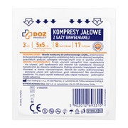 DOZ PRODUCT, kompresy jałowe z gazy bawełnianej, 17 nitkowej, 8 warstwowej, 5 cm x 5 cm, 3 szt. https://azcdn.doz.pl/image/d/product/08b446a5-scale-180x180.png