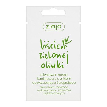 Ziaja Liście Zielonej Oliwki, oliwkowa maska kaolinowa z cynkiem, oczyszczająco-ściągająca, 7 ml