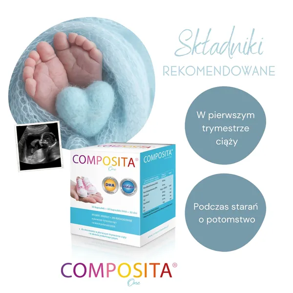 Комплекс для беременных Establo Pharma Composita One с DHA и фолиевой кислотой, 30 + 30 капсул — фото 2