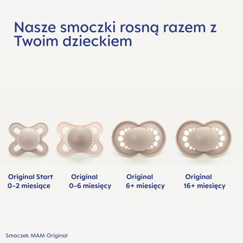 MAM Original Start, smoczek uspokajający, 0-2 m, różowo-fioletowy, 2 szt.