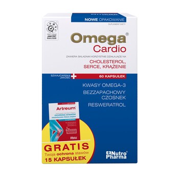 Omega Cardio, kapsułki, 60 szt. + Artreum, kapsułki, 15 szt. GRATIS