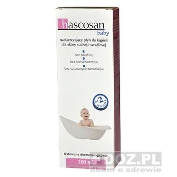 Hascosan Baby, płyn do kąpieli, natłuszczający, skóra sucha/wrażliwa, 200 ml