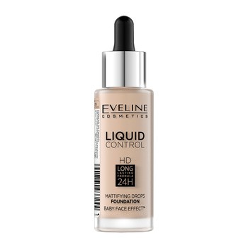 Eveline Cosmetics Liquid Control HD, matujący podkład do twarzy nr 010 w kolorze Light Beige, 32 ml