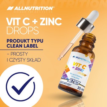 Allnutrition Vit C + Zinc Drops, płyn, 30 ml