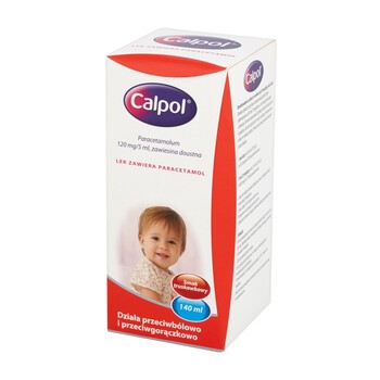 Calpol, (120 mg / 5 ml), zawiesina bez cukru dla niemowląt, 140 ml