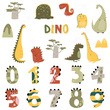 Sipo, Naklejki na ścianę dla dzieci, Cyfry Dino, 1 szt.