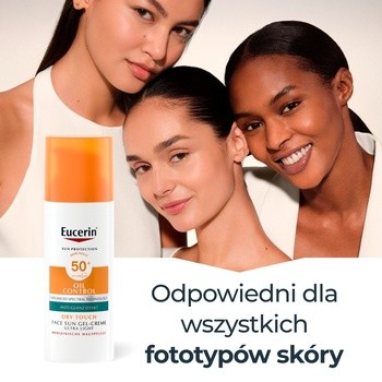Eucerin Oil Control Dry Touch, żel-krem ochronny SPF 50+, 50 ml