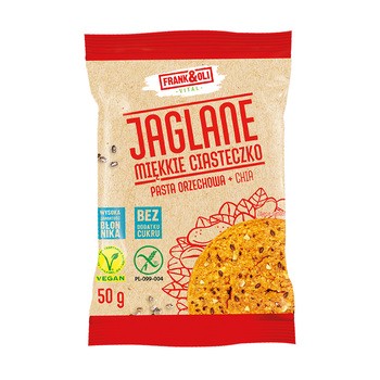 Frank&Oli, jaglane miękkie ciasteczko, pasta orzechowa + chia, 50 g
