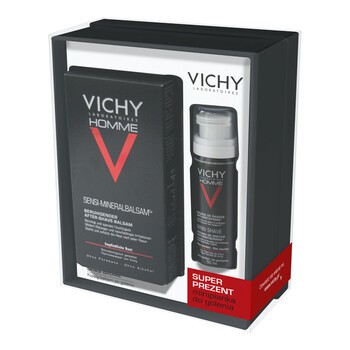 Zestaw Promocyjny Vichy Homme, Sensi Baume kojący balsam po goleniu, 50 ml + minipianka do golenia w prezencie, 50 ml