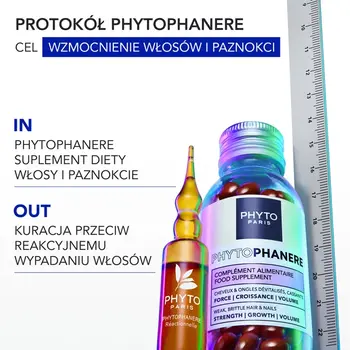 Phyto Phytophanere, kuracja przeciw reakcyjnemu wypadaniu włosów, 12 x 5 ml
