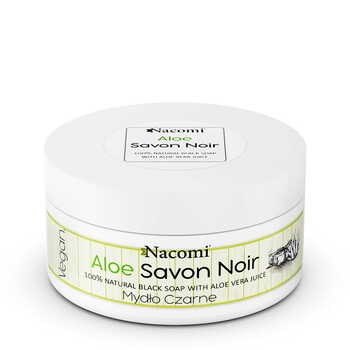 Nacomi Aloe Savon Noir, aloesowe czarne mydło z sokiem z aloesu, 125 g