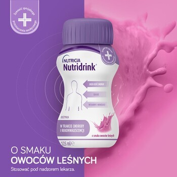 Zestaw 2x Nutridrink, smak owoców leśnych, płyn, 4 x 125 ml