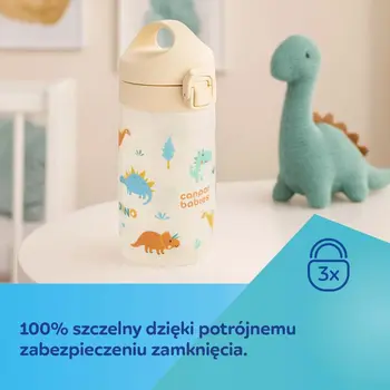 Canpol Babies Junior, bidon na wodę dla dzieci od 2,5 r.ż., niebieski, 400 ml
