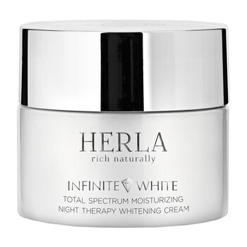 Herla Infinite White, nawilżający krem na noc wybielający przebarwienia, 50 ml
