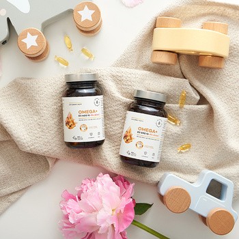 Aura Herbals Omega + Witamina D3 800 IU dla dzieci, kapsułki miękkie, 60 szt.