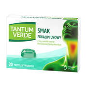 Tantum Verde smak eukaliptusowy, 3 mg, pastylki twarde, 30 szt.
