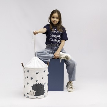 Sipo, Bawełniany kosz na zabawki XL, jeżyk, 1 szt.