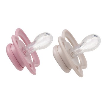 B.box, symetryczny smoczek silikonowy 0-6 m., Berry + Blush, 2 szt.