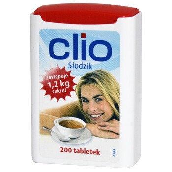 Clio tabletki, słodzik z dozownikiem, 200 szt.