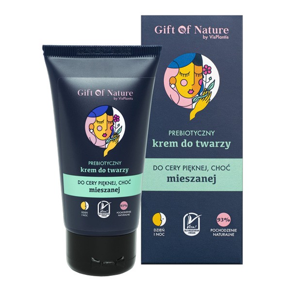 Gift of Nature Gift of Nature by VisPlantis, prebiotyczny krem do twarzy do cery mieszanej, 50 ml