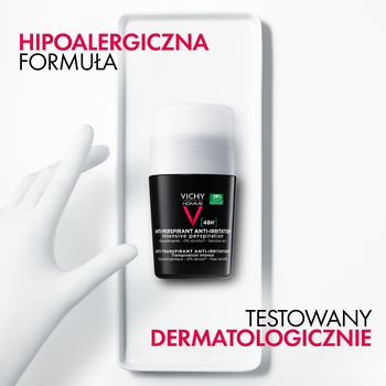 Vichy Homme, dezodorant-antyperspirant 48h, skóra wrażliwa, roll-on, 50 ml