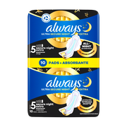 Always Ultra Secure Night Extra, podpaski ze skrzydełkami, rozmiar 5, 10 szt. https://azcdn.doz.pl/image/d/product/9d481753-scale-180x180.png