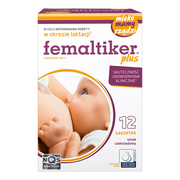 Femaltiker Plus, wsparcie laktacji, smak czekoladowy, proszek w saszetkach, 12 szt.