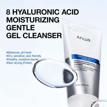 Anua 8 Hyaluronic Acid Moisturizing Gentle Gel Cleanser, nawilżający żel oczyszczający, 150 ml