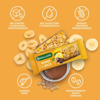 Bakalland, Banan i zboża, baton zbożowy, 40 g