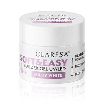 Claresa Soft&Easy Builder Gel, żel budujący do paznokci, Milky White, 12 g