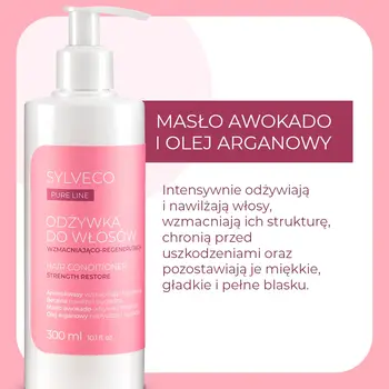 Sylveco Pure Line, wzmacniająco-regenerująca odżywka do włosów, 300 ml