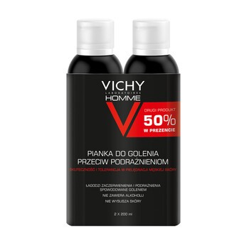 Zestaw Promocyjny Vichy Homme, pianka do golenia przeciw podrażnieniom, 200 ml x 2 szt.