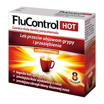Flucontrol Hot, proszek do sporządzania roztworu doustnego, 5,5g, 8 saszetek