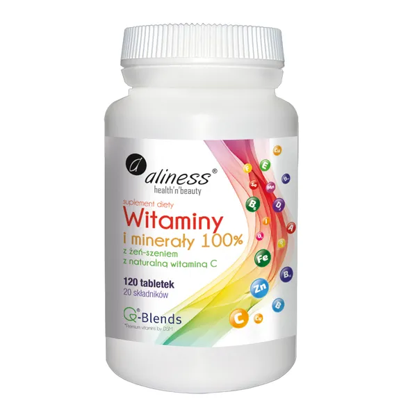 Witaminy i Minerały 100% 120 tabletek [Aliness] - Aliness Health'N'Beauty