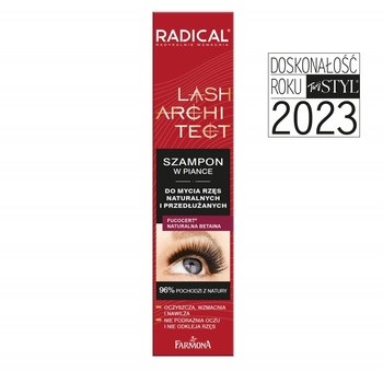 Radical Lash Architect, szampon w piance do mycia rzęs naturalnych i przedłużanych, 50 ml