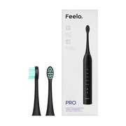 Zestaw Feelo Pro, szczoteczka soniczna black z etui, 1 szt. + końcówki Soft do szczoteczki sonicznej, 2 szt.